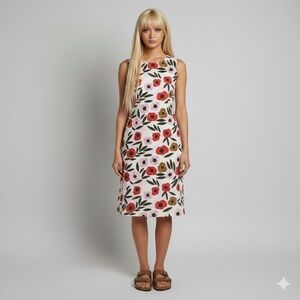 uniqlo x Marimekko Floral Cotton Poplin Midi Shift Dress - Small, NWTs!